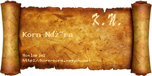Korn Nóra névjegykártya